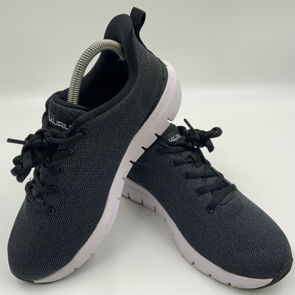 Kuru Atom Womens 8.5 Wide Black Mesh Walking Running Shoes 21030185